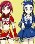  alternate_color blue_eyes blue_hair cosplay cure_black cure_black_(cosplay) cure_white cure_white_(cosplay) futari_wa_precure futari_wa_precure_splash_star futari_wa_pretty_cure_splash_star hadime hajime_(caramel_toone) kiryuu_kaoru kiryuu_michiru long_hair lowres magical_girl midriff multiple_girls oekaki precure pretty_cure red_eyes red_hair redhead short_hair 