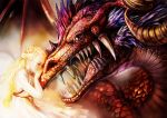  braid dragon dress horns long_hair original red_eyes solo teeth umedama_riko 