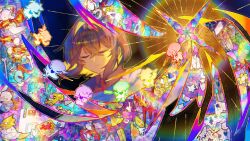  4girls 6+boys 6+others adjusting_eyewear alphys android asgore_dreemurr asriel_dreemurr asriel_dreemurr_(god_of_hyperdeath) black_hair blue_soul_(utdr) book character_request check_character chibi closed_eyes commentary cyan_soul_(utdr) deltarune dummy_(undertale) endogeny fire flowey_(undertale) frisk_(undertale) frying_pan green_soul_(utdr) hand_up heart highres holding holding_book holding_frying_pan holding_knife holding_weapon knife mad_dummy_(undertale) mechanical_arms mettaton mettaton_(box) mettaton_neo muffet multiple_boys multiple_girls multiple_others orange_soul_(utdr) other_focus papyrus_(undertale) photoshop_flowey punurinchos purple_soul_(utdr) red_soul_(utdr) sans_(undertale) short_hair smile soul_(utdr) stained_glass toriel undertale undyne untranslatable_commentary utdr_(toby_fox) weapon yellow_soul_(utdr) 