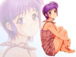  casual nijino_saki overalls purple_eyes purple_hair shopyun short_hair sitting solo tokimeki_memorial tokimeki_memorial_1 violet_eyes zoom_layer 
