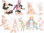  ass back bandeau barefoot beltskirt bikini blonde_hair braid breasts butt_crack cleavage elbow_gloves faceless faceless_female feet flat_chest gloves juliana_eberhardt kneeling labcoat large_breasts leaning_forward long_hair looking_back makacoon miniskirt multiple_girls navel open_clothes open_shirt pani_poni_dash! partially_colored pink_hair purple_hair rebecca_miyamoto senjou_no_valkyria senjou_no_valkyria_2 shirt sideboob simple_background single_elbow_glove single_glove sketch skirt standing swimsuit tubetop very_long_hair work_in_progress 