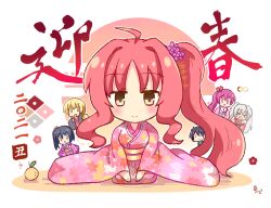  >_< 1boy 5girls :d ahoge alternate_costume alternate_hairstyle black_hair blonde_hair blush chibi chibi_only closed_mouth commentary_request dracu-riot! elina_olegovna_oven eyes_visible_through_hair floral_print floral_print_kimono flower food fruit full_body furisode green_kimono grey_hair hair_between_eyes hair_flower hair_intakes hair_ornament hakutocake happy_new_year inamura_rio japanese_clothes kanzashi kimono long_hair long_sleeves looking_at_viewer low_ponytail mera_azusa multiple_girls mutsura_yuuto nengajou new_year nicola_cepheus o_o one_side_up open_mouth outline parted_bangs pink_kimono ponytail print_kimono purple_flower purple_hair purple_kimono red_hair seiza short_hair side_ponytail signature simple_background sitting smile solo solo_focus twintails very_long_hair white_background white_outline wide_sleeves xd yarai_miu yellow_eyes yuzu_(fruit) |_| 