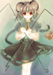  basket capelet dowsing_rod dowsing_rods grey_hair mouse mouse_ears mouse_tail nazrin red_eyes short_hair solo tail touhou usa_(artist) usaki_(ama) 