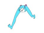  animated animated_gif aqua_hair creepy gif hatsune_miku legs running shiteyan&#039;yo shiteyan'yo smile solo sunesuki vocaloid what 