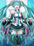  :d android aqua_eyes aqua_hair detached_sleeves hatsune_miku highres long_hair nest_(artist) open_mouth panties pantyshot pantyshot_(standing) robot_joints skirt smile solo striped striped_panties thigh-highs thighhighs underwear very_long_hair vocaloid zettai_ryouiki 