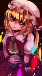  blonde_hair carbonate fingernails flandre_scarlet hat highres long_fingernails looking_up skull solo the_embodiment_of_scarlet_devil touhou 