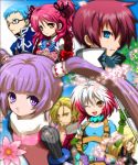  asbel_lhant beard blonde_hair blue_eyes blue_hair brooch brown_eyes cheria_barnes facial_hair glasses gloves happy hubert_ozwell jewelry lowres malik_caesars multicolored_hair noraring open_mouth pascal pink_hair purple_eyes purple_hair red_hair redhead richard_(tales_of_graces) short_twintails smile sophie_(tales_of_graces) tales_of_(series) tales_of_graces twintails two-tone_hair violet_eyes white_hair wink 