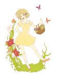  blonde_hair butterfly dress flower green_eyes hair_ornament hairclip huang_baoling mary_janes shoes short_hair solo tiger_&amp;_bunny y-raven 