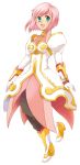  dress estellise_sidos_heurassein gloves green_eyes lowres micha_(chaho) pants pink_hair short_hair smile solo tales_of_(series) tales_of_vesperia white_gloves 