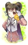  anise_tatlin black_hair character_name doll gloves hanamura_mai long_hair open_mouth smile solo tales_of_(series) tales_of_the_abyss tokunaga twintails white_gloves wink 