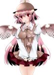  animal_ears breasts dress hat highres jewelry long_hair mystia_lorelei onjin0110 open_mouth pink_hair red_eyes smile solo touhou wings 