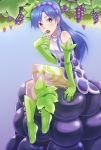  dan_(orange_train) dress elbow_gloves food food_themed_clothes fruit gloves grapes highres idolmaster kisaragi_chihaya sitting solo 