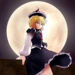  blonde_hair crescent hat lunasa_prismriver moon silaso solo touhou yellow_eyes 