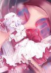  absurdres bad_id bat_wings fang hat highres lavender_hair na_s nazuka_(mikkamisaki) oginagirest red_eyes remilia_scarlet solo touhou wings wrist_cuffs 