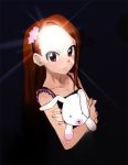  brown_hair bust doll dress forehead frown glint gulim hairband idolmaster looking_at_viewer minase_iori purple_eyes simple_background solo sparkle violet_eyes 