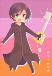  blue_eyes cloak gloves highres keyblade kingdom_hearts kingdom_hearts_358/2_days okitune-sama short_hair solo xion_(kingdom_hearts) 