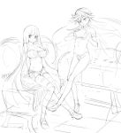  monochrome np_(slipbounds) panty_&amp;_stocking_with_garterbelt panty_(character) panty_(psg) sketch stocking_(character) stocking_(psg) swimsuit thigh-highs thighhighs 