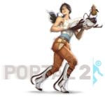  aperture_science_handheld_portal_device boots brown_hair chell glados jumpsuit lips long_hair looking_up ponytail portal portal_2 potato spoilers 