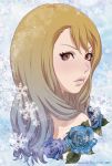  bad_id blonde_hair blue_hair blue_rose blue_rose_(tiger_&amp;_bunny) brown_eyes face flower gradient_hair karina_lyle lips long_hair multicolored_hair portrait rose solo tiger_&amp;_bunny v-room 