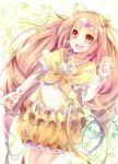  bad_id bow brown_hair bubble_skirt cure_muse cure_muse_(yellow) frills heart long_hair magical_girl open_mouth orange_eyes precure ribbon shain_roki shirabe_ako solo suite_precure 