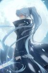  blue_hair coat long_hair lowres luthica_preventer luticar moon red_eyes snow solo sword sword_girls very_long_hair weapon 