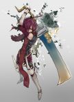  armor fantasy highres original red_hair redhead ryusui scarf short_hair sword weapon yellow_eyes 