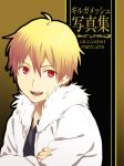  blonde_hair casual engrish fate/stay_night fate_(series) fur_coat gilgamesh male ranguage red_eyes short_hair solo yone_f15 