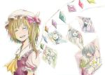  ascot bat_wings blonde_hair blue_hair book bow braid china_dress chinese_clothes closed_eyes eyes_closed family flandre_scarlet happy happy_tears hat hat_bow head_wings hong_meiling hug izayoi_sakuya koakuma long_hair necktie nnmenn open_book open_mouth patchouli_knowledge remilia_scarlet short_hair short_sleeves siblings side_ponytail sisters smile star tears the_embodiment_of_scarlet_devil touhou twin_braids vest wings 