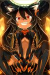  animal_ears armor black_hair cat_ears cat_tail claws grin legs lowres navel orange_eyes pauldron pauldrons smile solo sword_girls tail thigh-highs thighhighs trickster_(sword_girls) 