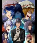  6+girls ant_of_spirit black_hair blonde_hair blood blue_eyes blue_hair braid butler character_request clenched_teeth constricted_pupils crazy_eyes death_note dress flandre_scarlet formal glasses gloves hair_ribbon hands_on_head hat hong_meiling izayoi_sakuya long_hair maid maid_headdress male multiple_girls no_hat no_headwear nurse_cap open_mouth parody patchouli_knowledge purple_eyes purple_hair red_eyes red_hair redhead remilia_scarlet ribbon shaded_face short_hair silver_hair star suit tears touhou twin_braids violet_eyes yagokoro_eirin yellow_eyes 