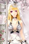  bridal_veil cocoon_(loveririn) dress flower hair_ornament jewelry lace long_hair looking_at_viewer lowres necklace pink_eyes rosa(sword_girls) rosa_(sword_girls) rosa_pacifica rose_pacifica solo sword_girls tree veil wedding_dress 