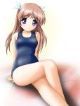  blue_eyes brown_hair daitoshokan_no_hitsujikai:_a_good_librarian_like_a_good_shepherd long_hair neopure one-piece_swimsuit school_swimsuit shirasaki_tsugami shirasaki_tsugumi swimsuit 