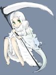  crossbreed_priscilla dark_souls green_eyes priscilla_the_crossbreed scythe tail weapon white_hair 