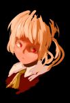  ascot blonde_hair colored_eyelashes expressionless face flandre_scarlet no_hat no_headwear portrait quartier_latin red_eyes satsuki_neko short_hair side_ponytail simple_background solo the_embodiment_of_scarlet_devil touhou 