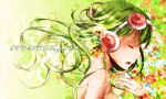  bare_shoulders closed_eyes eyes_closed goggles goggles_on_head green_hair gumi headphones megpoid_(vocaloid3) nou open_mouth profile short_hair singing solo vocaloid 