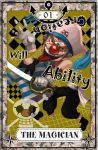  anchor blue_hair buggy_the_clown clown english hat igarashi_(wp13) male one_piece red_nose short_hair solo sword tarot tongue weapon 