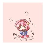  &gt;_&lt; anger_vein chibi closed_eyes eyes_closed hairband heart komeiji_satori ominaeshi ominaeshi_(takenoko) open_mouth pink_hair shirt short_hair skirt solo stomping tantrum touhou 