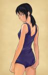  bad_id black_hair blush from_behind long_hair matsuse_daichi one-piece_swimsuit original school_swimsuit solo swimsuit 
