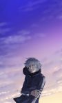  arm_grab fate/stay_night fate/zero fate_(series) heterochromia hoodie male matou_kariya solo white_hair yofuka4 