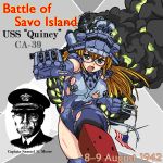  american_flag cruiser damaged dated flag glasses konoekihei military navy new_orleans_class_heavy_cruiser open_mouth original personification pov_aiming samuel_nobre_moore ship smoke torn_clothes uss_quincy uss_quincy_(ca-39) world_war_ii wwii 