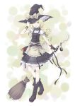  alternate_costume bag blonde_hair blush boots braid broom hat highres kirisame_marisa long_hair mini-hakkero perfect_cherry_blossom ribbon scarf skirt smile star touhou witch witch_hat yellow_eyes 