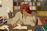 bandage bandages book chaos_dragon_garv character_request garv male out_of_character raiji reading sitting slayers solo 