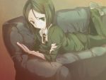  aguri_(aguri0406-aoi) bad_id bangs bob_cut book couch fate/stay_night fate/zero fate_(series) green_eyes green_hair male necktie parted_bangs reading short_hair solo trap waver_velvet 