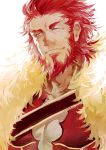  armor beard cape facial_hair fate/stay_night fate/zero fate_(series) male manly nod6125 red_eyes red_hair redhead rider_(fate/zero) smile solo 