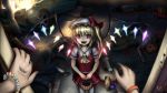  artist_request ascot bat blonde_hair blood blood_on_face bow bracelet candy car death fangs fire flandre_scarlet footwear halloween hat hat_bow hweggi jewelry motor_vehicle open_mouth pov red_eyes shoes short_hair side_ponytail skirt skirt_set socks solo the_embodiment_of_scarlet_devil touhou vehicle wings 