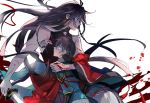  black_hair blood blue_eyes horikawa_kunihiro izumi-no-kami_kanesada katana sheiyue sword touken_ranbu weapon 