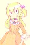  child choker crossdressinging dress hair_ribbon jewelry pokemon pokemon_(anime) ribbon satoko_(pokemon) satoshi_(pokemon) side_ponytail trap yellow_dress 