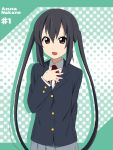  brown_eyes character_name ikari_manatsu k-on! long_hair nakano_azusa school_uniform twintails 