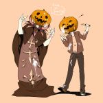  bad_id caster_(fate/zero) fate/stay_night fate/zero fate_(series) halloween jack-o&#039;-lantern jack-o'-lantern kisara04 knife male multiple_boys musical_note muted_color muted_colors pumpkin uryuu_ryuunosuke 