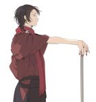  black_hair japanese_clothes kashuu_kiyomitsu nail_polish red_eyes red_nails red_scarf scarf tko_(mmtmk) touken_ranbu 